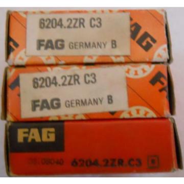 New NIB (surplus old stock) Lot of 3 NTN JAPAN BEARING FAG 6204 2ZRC3 62042ZRC3