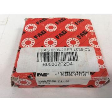 FAG BEARING 6306-2RSR-L038-C3 Single Row Ball Bearing 30MM X 72MM X 19MM 2