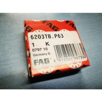 NEW 6203 TB P63 FAG BEARING UNUSED skf ina nsk Deep Groove Ball Bearing