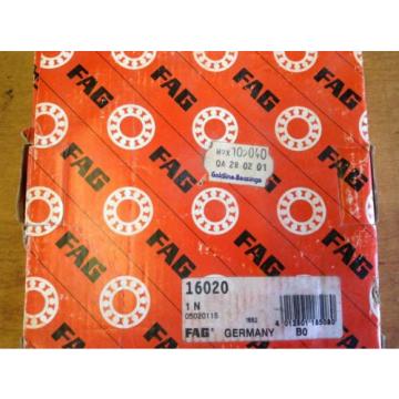 16020 FAG DEEP GROOVE BALL BEARING NEW BOXED