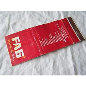 VINTAGE ADVERTISING MATCHBOOK COVER, FAG BEARING CO LTD, WOMBOURNE