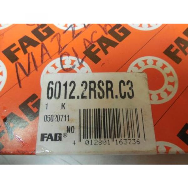 FAG BEARING 6012.2RSR.C3 60122RSRC3 6012.C3 6012RSR B044-0400 HB NIB #2 image